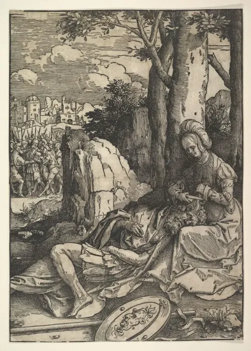Framed Print : Samson and Delilah, ca. 1514. Creator: Lucas van Leyden Framed Print : Samson and Delilah, ca. 1514. Creator: Lucas van Leyden