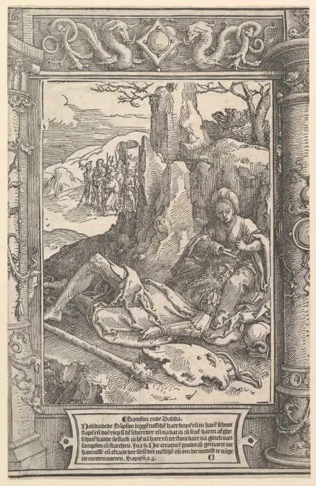 Framed Print : Samson and Delilah, ca. 1517. Creator: Lucas van Leyden Framed Print : Samson and Delilah, ca. 1517. Creator: Lucas van Leyden