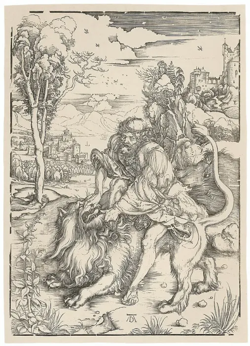 Framed Print : Samson Fighting with the Lion, c1496. Creator: Dürer; Albrecht (1471-1528) Framed Print : Samson Fighting with the Lion, c1496. Creator: Dürer; Albrecht (1471-1528)