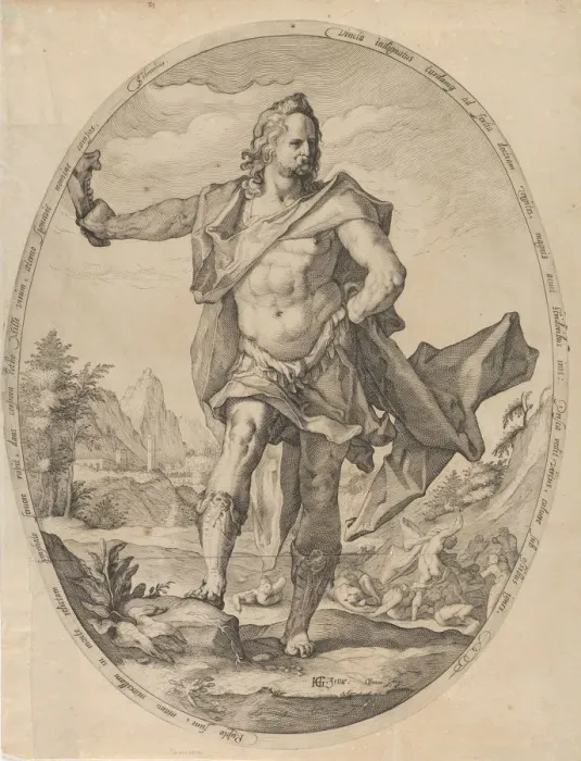 Framed Print : Samson from Heroes and Heroines of the Old Testament, ca. 1597. ca. 1597