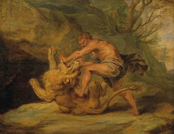 Samson and the Lion. Study, early-mid 17th century. Creator: Workshop of Peter Paul Rubens