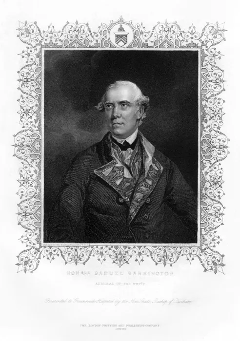 Framed Print : Samuel Barrington, British admiral, 19th century. Artist: Henry Thomas Ryall Framed Print : Samuel Barrington, British admiral, 19th century. Artist: Henry Thomas Ryall