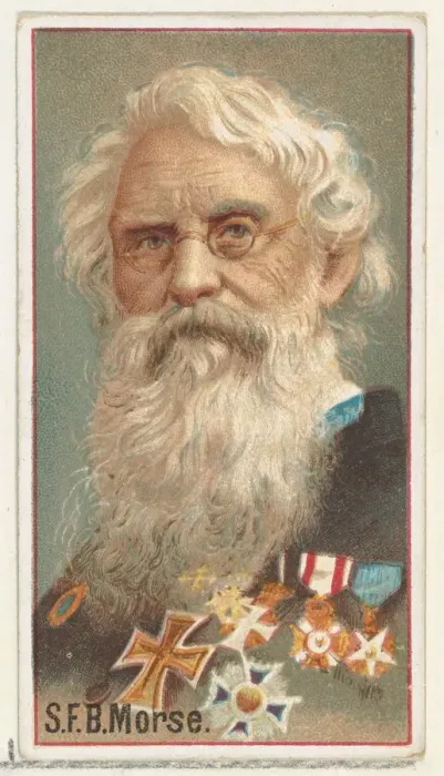 Framed Print : Samuel F. B. Morse, printers sample for the Worlds Inventors souvenir album (A25 Framed Print : Samuel F. B. Morse, printers sample for the Worlds Inventors souvenir album (A25