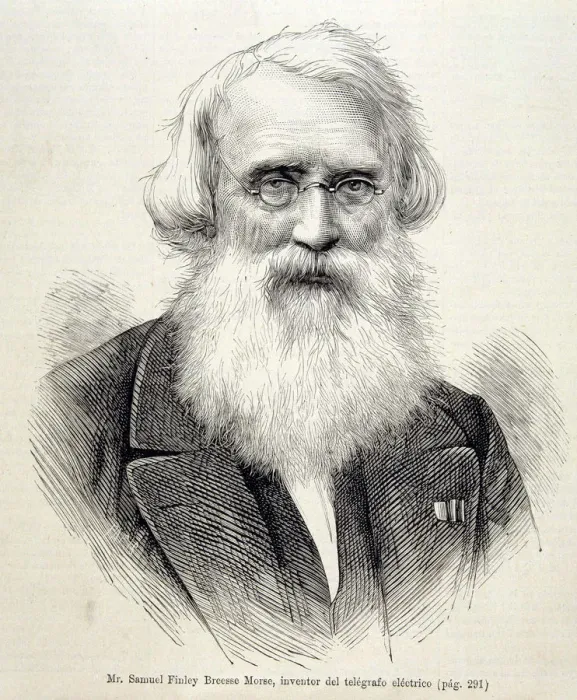 Framed Print : Samuel Fidney Morse (1791-1872), American inventor, he invented the telegraphy, engraving Framed Print : Samuel Fidney Morse (1791-1872), American inventor, he invented the telegraphy, engraving