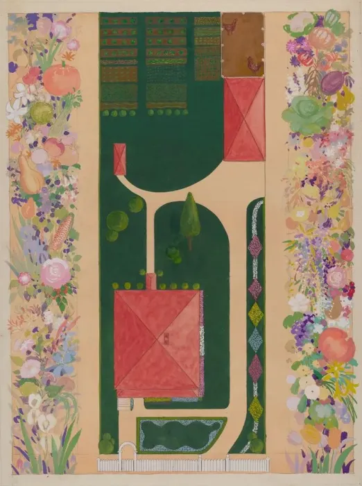 Framed Print : Samuel Harrison House and Garden, c. 1936. Creator: Meyer Goldbaum Framed Print : Samuel Harrison House and Garden, c. 1936. Creator: Meyer Goldbaum