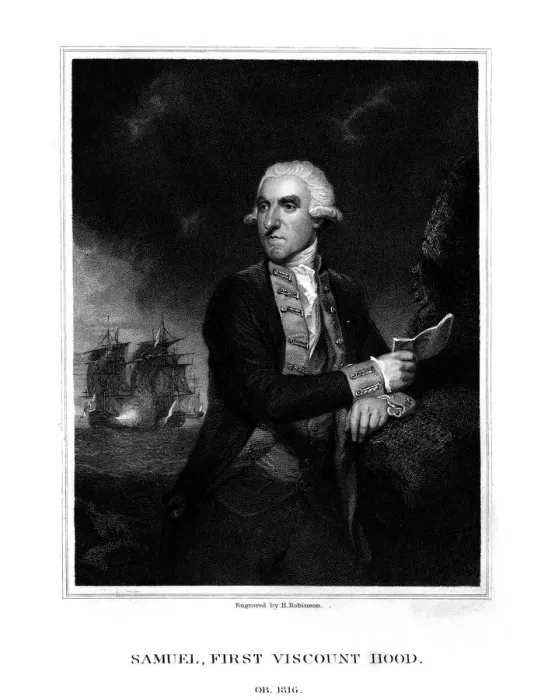 Framed Print : Samuel Hood, 1st Viscount Hood, British admiral, (1831). Artist: H Robinson Framed Print : Samuel Hood, 1st Viscount Hood, British admiral, (1831). Artist: H Robinson