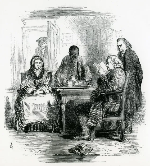 Framed Print : Samuel Johnson, 18th century English man of letters in his house off Fleet Street, London, 1852 Framed Print : Samuel Johnson, 18th century English man of letters in his house off Fleet Street, London, 1852