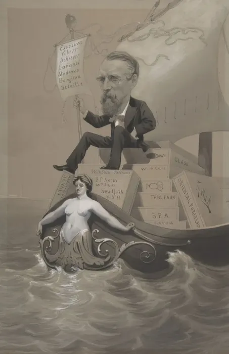 Framed Print : Samuel P. Avery Transporting His Treasures Across the Sea, ca. 1875-80 Framed Print : Samuel P. Avery Transporting His Treasures Across the Sea, ca. 1875-80
