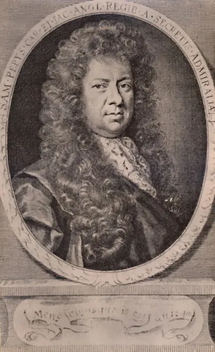 Framed Print : Samuel Pepys, English diarist and naval administrator, c1690 (1894). Artist: Robert White Framed Print : Samuel Pepys, English diarist and naval administrator, c1690 (1894). Artist: Robert White