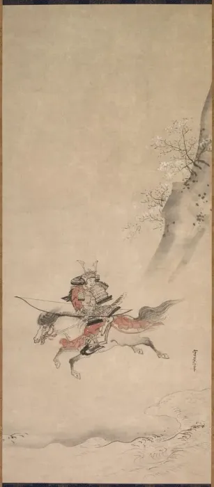 Framed Print : A Samurai on Horseback, 17th century. Creator: Kusumi Morikage (Japanese, c. 1620-c Framed Print : A Samurai on Horseback, 17th century. Creator: Kusumi Morikage (Japanese, c. 1620-c