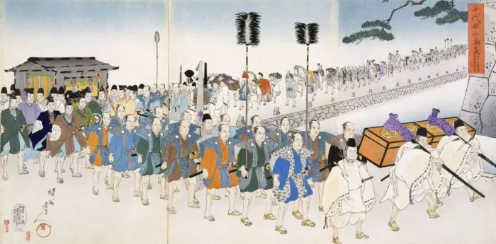 Framed Print : Samurai Warriors on the March, 19th Century. Creator: Japanese School (19th century) Framed Print : Samurai Warriors on the March, 19th Century. Creator: Japanese School (19th century)