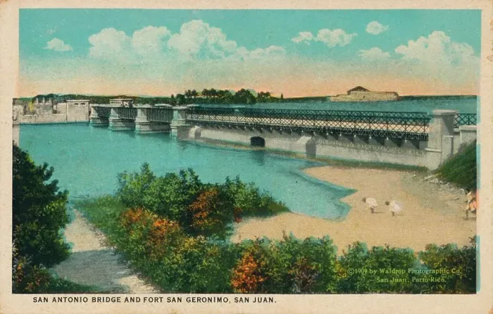 Framed Print : San Antonio Bridge and Fort Geronimo, San Juan, 1909 Framed Print : San Antonio Bridge and Fort Geronimo, San Juan, 1909