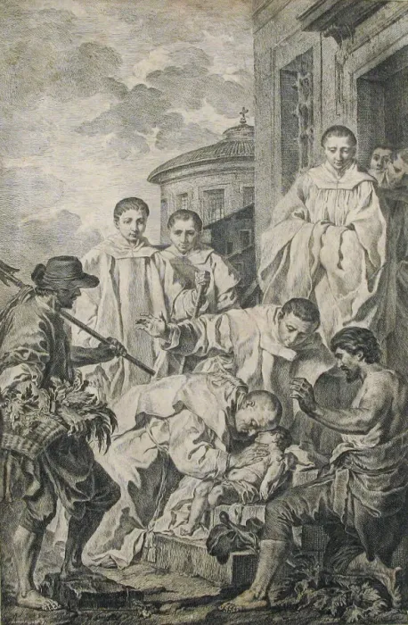 Framed Print : San Bendetto resuscita un fanciullo, 18th century. Creator: Pierre Subleyras Framed Print : San Bendetto resuscita un fanciullo, 18th century. Creator: Pierre Subleyras