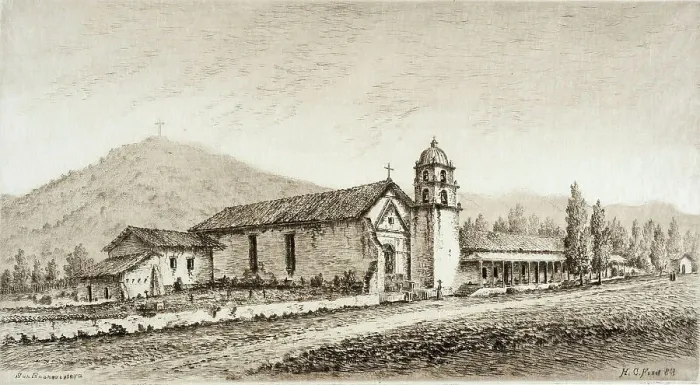 Framed Print : San Buenaventura, Published in 1883. Creator: Henry Chapman Ford Framed Print : San Buenaventura, Published in 1883. Creator: Henry Chapman Ford
