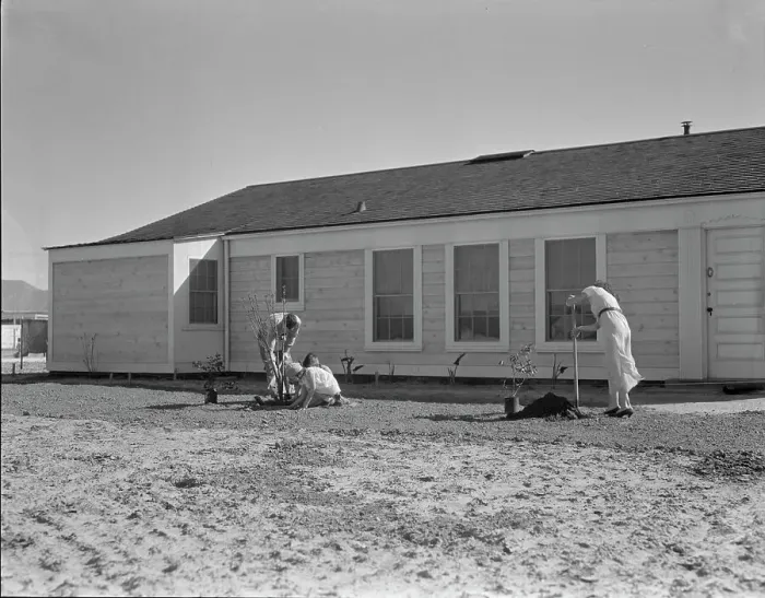 Framed Print : San Fernando federal subsistence homesteads, California, 1936. Creator: Dorothea Lange Framed Print : San Fernando federal subsistence homesteads, California, 1936. Creator: Dorothea Lange