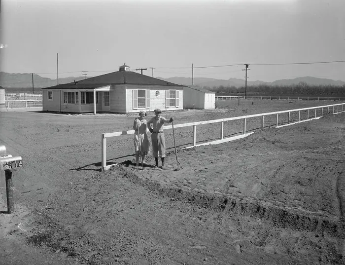Framed Print : San Fernando federal subsistence homesteads, California, 1936. Creator: Dorothea Lange Framed Print : San Fernando federal subsistence homesteads, California, 1936. Creator: Dorothea Lange