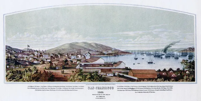Framed Print : San Francisco, California, 1849 (1937). Artist: Henry Firks Framed Print : San Francisco, California, 1849 (1937). Artist: Henry Firks