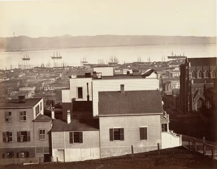 Framed Print : San Francisco, from California and Powell Streets, 1864, printed ca. 1876 Framed Print : San Francisco, from California and Powell Streets, 1864, printed ca. 1876