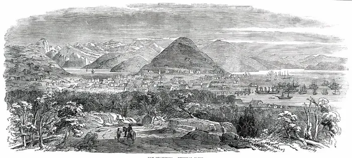Framed Print : San Francisco - General View, 1850. Creator: Unknown Framed Print : San Francisco - General View, 1850. Creator: Unknown