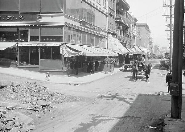 San Francisco street scene, between 1896 and 1942. Creator: Arnold Genthe