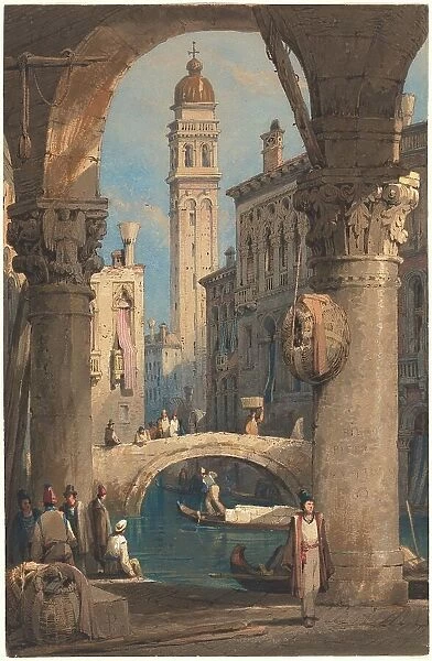 San Giorgio dei Greci, Seen from an Arcade, 1824 / 1829. Creator: Samuel Prout