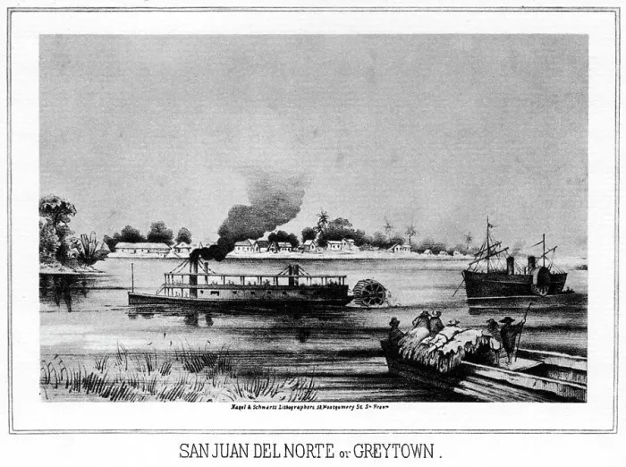 Framed Print : San Juan del Norte (Greytown), California, 19th century (1937). Artist: Nagel & Schwartz Framed Print : San Juan del Norte (Greytown), California, 19th century (1937). Artist: Nagel & Schwartz