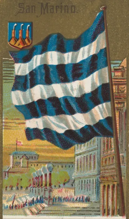 Framed Print : San Marino, from Flags of All Nations, Series 2 (N10) for Allen & Framed Print : San Marino, from Flags of All Nations, Series 2 (N10) for Allen &