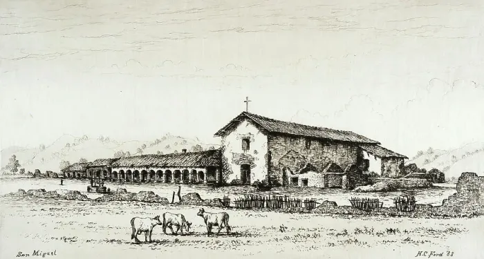 Framed Print : San Miguel, Published in 1883. Creator: Henry Chapman Ford Framed Print : San Miguel, Published in 1883. Creator: Henry Chapman Ford