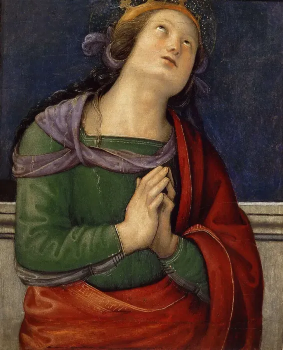Framed Print : San Pietro Polyptych: Saint Flavia, Between 1496 and 1499. Creator: Perugino (ca. 1450-1523) Framed Print : San Pietro Polyptych: Saint Flavia, Between 1496 and 1499. Creator: Perugino (ca. 1450-1523)