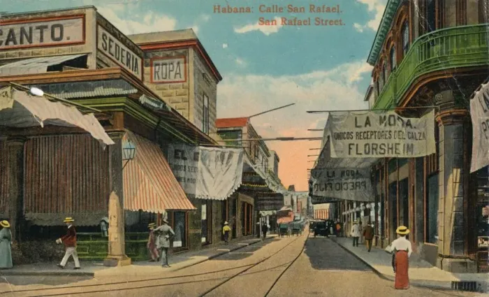 Framed Print : San Rafael Street, Havana, Cuba, c1910 Framed Print : San Rafael Street, Havana, Cuba, c1910