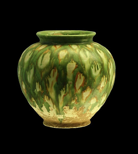 Sancai (three-color glazed) pottery jar. Creator: The Oriental Applied Arts
