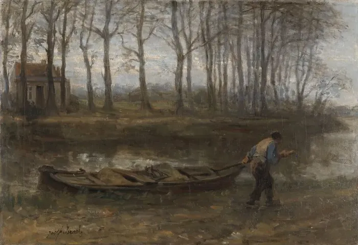 Framed Print : The Sand Bargeman, 1887. Creator: Jozef Israels Framed Print : The Sand Bargeman, 1887. Creator: Jozef Israels