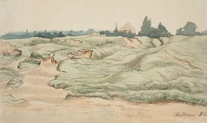 Framed Print : Sand dunes at Hilden, Germany, 1854. Creator: Werner Holmberg Framed Print : Sand dunes at Hilden, Germany, 1854. Creator: Werner Holmberg
