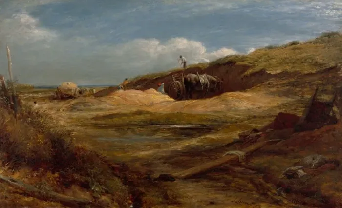 Framed Print : The Sand Pits, Hampstead Heath, 1834. Creator: John Linnell Framed Print : The Sand Pits, Hampstead Heath, 1834. Creator: John Linnell