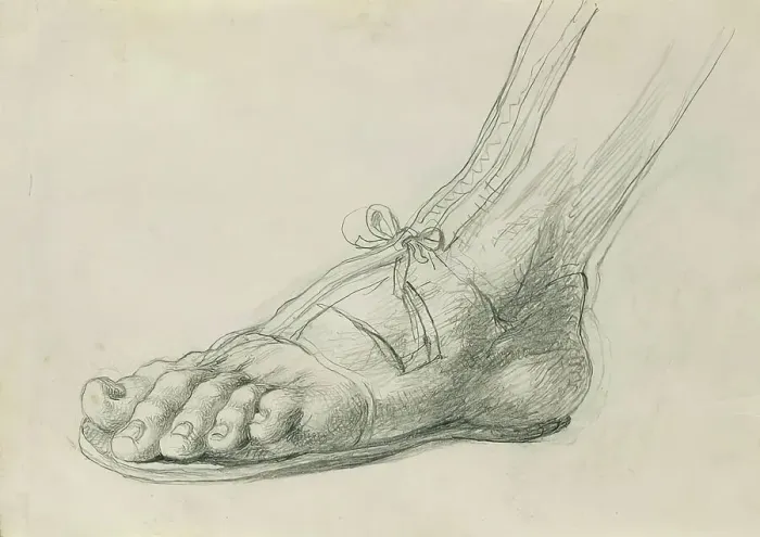 Framed Print : Sandals study for “Rüdiger and Angelika”, around 1842. Creator: Johann Peter Krafft Framed Print : Sandals study for “Rüdiger and Angelika”, around 1842. Creator: Johann Peter Krafft