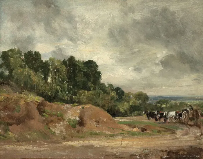 Framed Print : Sandbanks And A Cart And Horses On Hampstead Heath, c1820-25. Creator: John Constable Framed Print : Sandbanks And A Cart And Horses On Hampstead Heath, c1820-25. Creator: John Constable