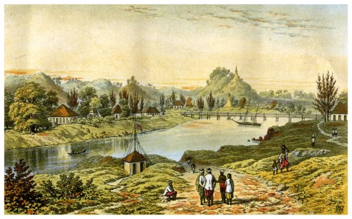 Framed Print : Sandoway, Arakan, Myanmar, 19th century. Artist: C Kegan Paul