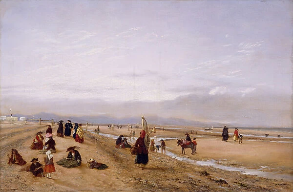 On The Sands At Rhyl, North Wales, 1856. Creator: Hopkins Horsley Hobday Horsley