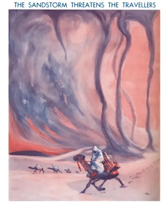 Framed Print : The Sandstorm Threatens The Travellers, 1935 Framed Print : The Sandstorm Threatens The Travellers, 1935