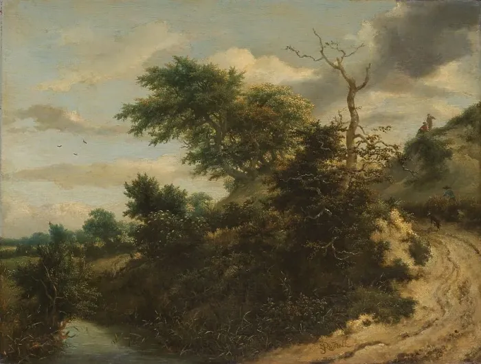 Framed Print : Sandy Track in the Dunes, c.1650-c.1655. Creator: Jacob van Ruisdael Framed Print : Sandy Track in the Dunes, c.1650-c.1655. Creator: Jacob van Ruisdael