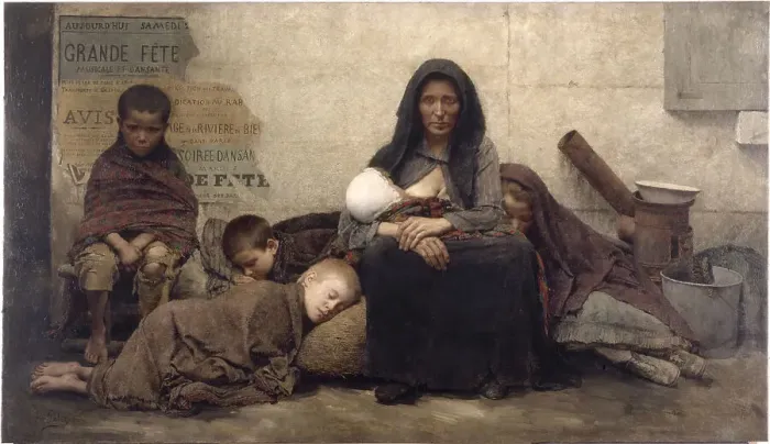 Framed Print : Sans asile, 1883. Creator: Fernand Pelez Framed Print : Sans asile, 1883. Creator: Fernand Pelez
