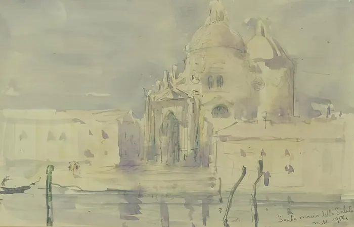 Framed Print : Santa Maria della Salute, 1918. Creator: Martin Hardie Framed Print : Santa Maria della Salute, 1918. Creator: Martin Hardie