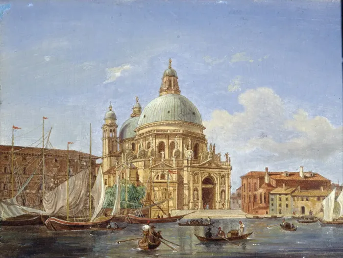 Framed Print : The Santa Maria della Salute Church, 19th century. Artist: Victor Adam