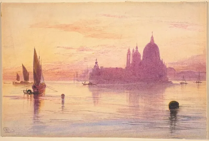 Framed Print : Santa Maria della Salute, Venice, at Sunset, 1865 / 1884. Creator: Edward Lear Framed Print : Santa Maria della Salute, Venice, at Sunset, 1865 / 1884. Creator: Edward Lear