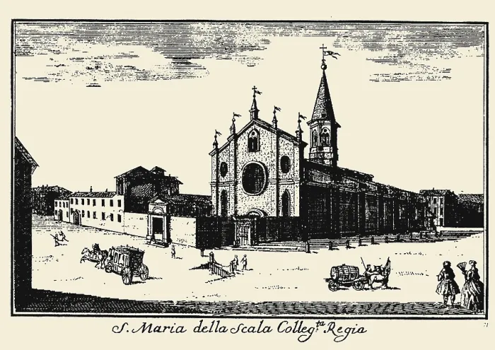 Framed Print : Santa Maria della Scala, Milan, c1745. Creator: Dal Re, Marcantonio (1697-1766) Framed Print : Santa Maria della Scala, Milan, c1745. Creator: Dal Re, Marcantonio (1697-1766)