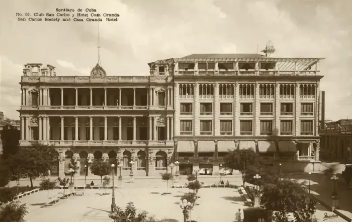 Framed Print : Santiago de Cuba - San Carlos Society and Casa Granda Hotel, c1920s. Creator: Unknown Framed Print : Santiago de Cuba - San Carlos Society and Casa Granda Hotel, c1920s. Creator: Unknown