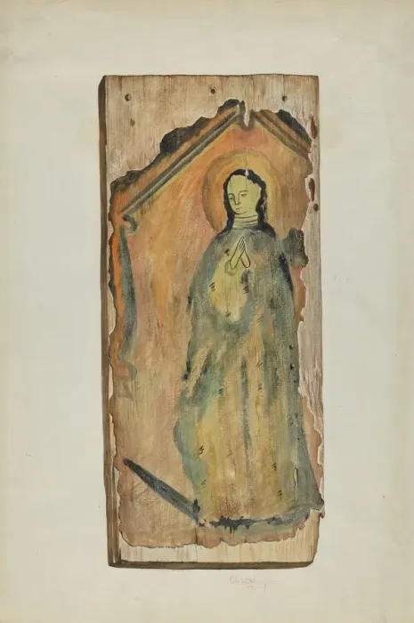 Framed Print : Santo (Lady of Guadaloupe), 1939. Creator: Carl O Bergh Framed Print : Santo (Lady of Guadaloupe), 1939. Creator: Carl O Bergh