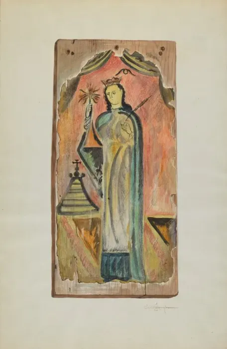 Framed Print : Santo (Nuestra-Sonora di la Luze), 1939. Creator: Carl O Bergh