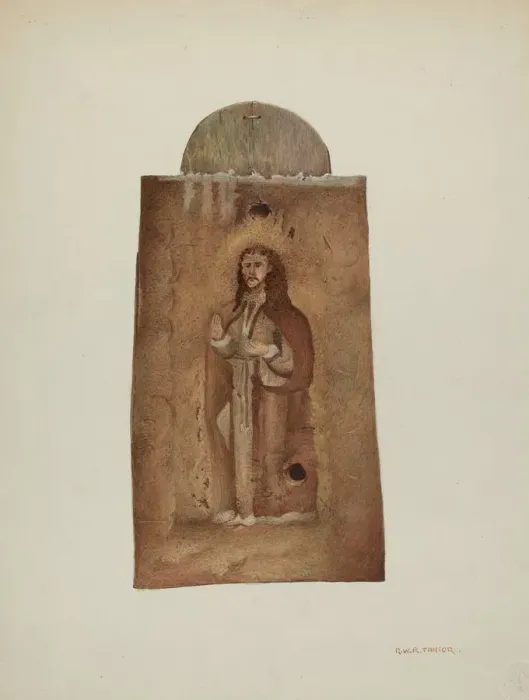Framed Print : Santo de Retablo, 1941. Creator: Robert W. R. Taylor Framed Print : Santo de Retablo, 1941. Creator: Robert W. R. Taylor