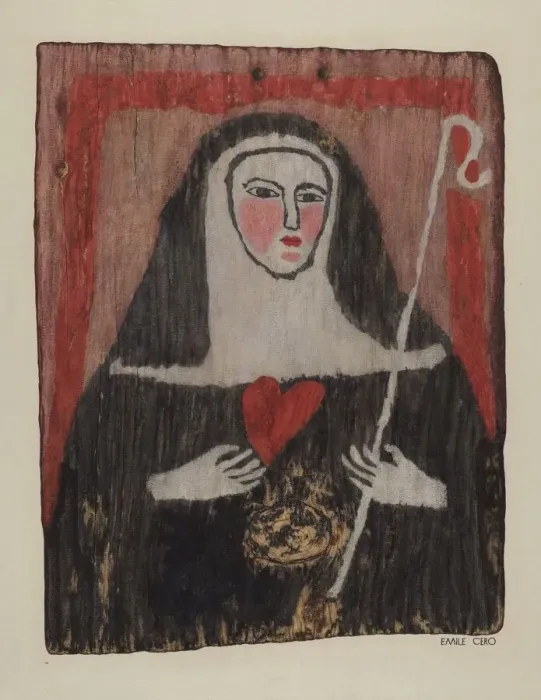 Framed Print : Santo Retablo, c. 1939. Creator: Emile Cero Framed Print : Santo Retablo, c. 1939. Creator: Emile Cero